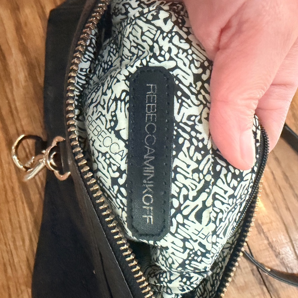 Rebecca Minkoff Black Leather Crossbody Bag with Silver hardware Chain Strap - Picture 3 of 8
